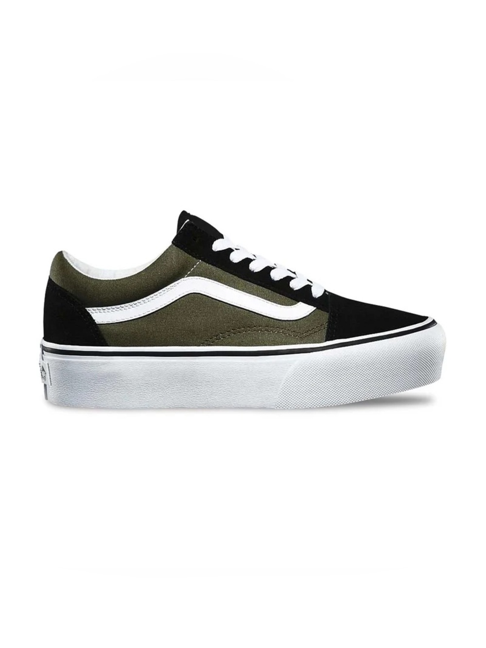 VANS Platform Low-Top Women's Skate Shoe - Black & Olive